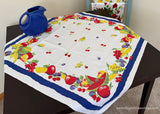 Vintage Wilendur Cherries Melons Berries Bananas Fruit Tablecloth