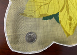 Vintage Green Yellow and Orange Fern Leaves Handkerchief