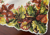 Vintage Woodland Leaves and Berries Printed Handkerchief