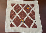Vintage Monarch Butterfly and Maroon Branches Handkerchief