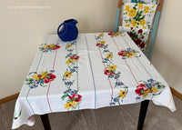 Vintage Wilendur Fairfield Poppies Daisies and More Tablecloth