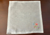 MWT Celebritees Vintage Embroidered Pink Roses and Wildflowers Handkerchief