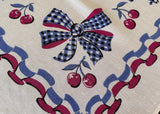 Vintage Cherries and Bows Red White Blue Tablecloth