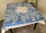 Vintage Callaway Blue and White Wisteria Tablecloth
