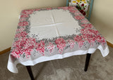 Vintage CHP California Hand Prints Pink Wisteria Tablecloth