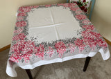 Vintage CHP California Hand Prints Pink Wisteria Tablecloth