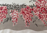 Vintage CHP California Hand Prints Pink Wisteria Tablecloth