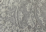 Vintage Linen Whitework Flower Blossoms Embroidered Bridal Handkerchief