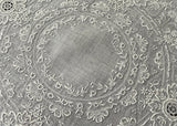 Vintage Linen Whitework Flower Blossoms Embroidered Bridal Handkerchief