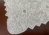 Vintage Linen Whitework Flower Blossoms Embroidered Bridal Handkerchief