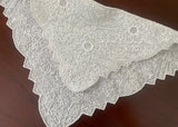 Vintage Linen Whitework Flower Blossoms Embroidered Bridal Handkerchief