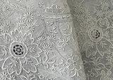 Vintage Linen Whitework Flower Blossoms Embroidered Bridal Handkerchief