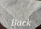 Vintage Linen Whitework Flower Blossoms Embroidered Bridal Handkerchief