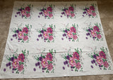 Vintage America's Pride Wilendur Purple Pink Peony Tablecloth - The Pink Rose Cottage 