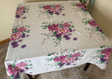 Vintage America's Pride Wilendur Purple Pink Peony Tablecloth - The Pink Rose Cottage 
