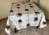 Vintage Wilendur American Beauty Red Roses Tablecloth