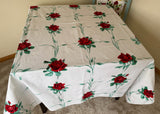 Vintage Wilendur American Beauty Red Roses Tablecloth