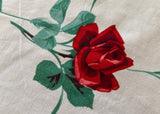 Vintage Wilendur American Beauty Red Roses Tablecloth