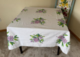 Vintage Wilendure Wilendur Purple Rhododendron Tablecloth