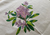 Vintage Wilendure Wilendur Purple Rhododendron Tablecloth