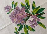 Vintage Wilendure Wilendur Purple Rhododendron Tablecloth