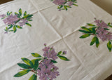 Vintage Wilendure Wilendur Purple Rhododendron Tablecloth