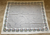Vintage MCM Gray Field Poppies Tablecloth - The Pink Rose Cottage 