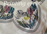 Vintage MCM Gray Field Poppies Tablecloth - The Pink Rose Cottage 