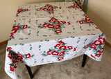 Vintage Wilendur Red Morning Glory Heavenly Tablecloth - The Pink Rose Cottage 