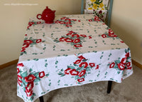 Vintage Wilendur Red Morning Glory Heavenly Tablecloth
