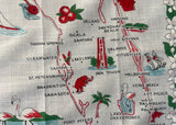 Vintage Travel Souvenir Handkerchief State of Florida