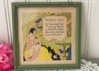 Vintage Art Deco Framed Mother Love Poem 1930's