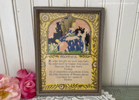 1930's Vintage Framed Art Deco Print Mother Poem