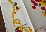 MWT Parisian Prints Linen Cherries Strawberries Poppies Tea Towel - The Pink Rose Cottage 
