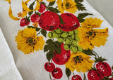 MWT Parisian Prints Linen Cherries Strawberries Poppies Tea Towel - The Pink Rose Cottage 