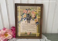 Vintage Art Deco Framed Print Mother O' Mine Poem