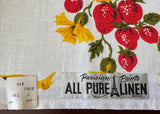 MWT Parisian Prints Linen Cherries Strawberries Poppies Tea Towel - The Pink Rose Cottage 