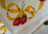 MWT Parisian Prints Linen Cherries Strawberries Poppies Tea Towel - The Pink Rose Cottage 