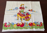 Unused Vintage Tea Towel Farmer Fruit and Veggie Stand - The Pink Rose Cottage 