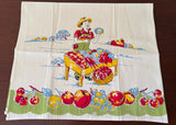 Unused Vintage Tea Towel Farmer Fruit and Veggie Stand - The Pink Rose Cottage 