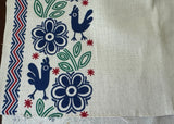 Pair of Unused Vintage Martex Roosters and Flowers Unfinished Tea Towels - The Pink Rose Cottage 