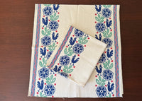 Pair of Unused Vintage Martex Roosters and Flowers Unfinished Tea Towels - The Pink Rose Cottage 