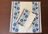 Pair of Unused Vintage Martex Roosters and Flowers Unfinished Tea Towels - The Pink Rose Cottage 