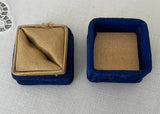Vintage Blue Velvet Engagement Wedding Presentation Box
