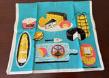 NOS Vintage Hardy Craft Marian Meadows Cheese Tray Linen Tea Towel - The Pink Rose Cottage 