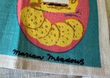 NOS Vintage Hardy Craft Marian Meadows Cheese Tray Linen Tea Towel - The Pink Rose Cottage 