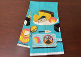 NOS Vintage Hardy Craft Marian Meadows Cheese Tray Linen Tea Towel - The Pink Rose Cottage 