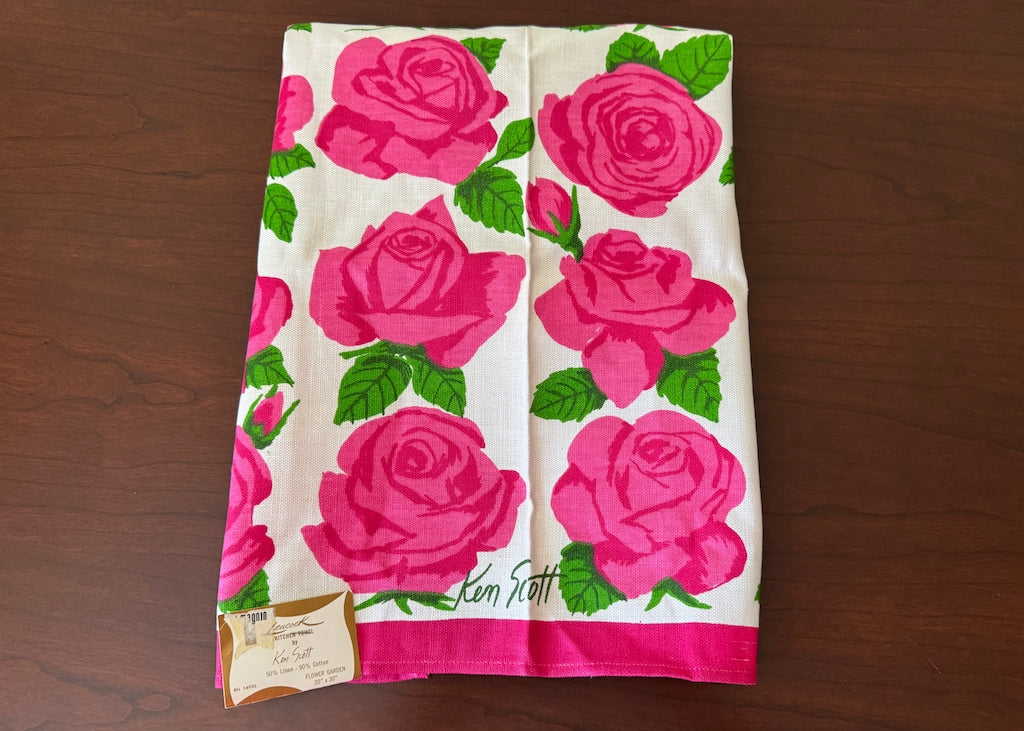 MWT Vintage Leacock Ken Scott Flower Garden Pink Roses - The Pink Rose Cottage 
