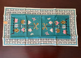 Unused Vintage Tea Towel Tray of Sweets and Fruits - The Pink Rose Cottage 