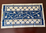 Vintage Blue and White Linen Tea Towel Cutlery Lattice MWT - The Pink Rose Cottage 